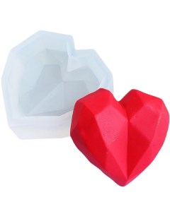 Силиконовая форма Гранёное сердце 7 5 см 7 5 см Bombshape