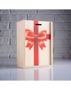 Коробка подарочная 14 8 20 см деревянная пенал Подарок с печатью Дарим красиво