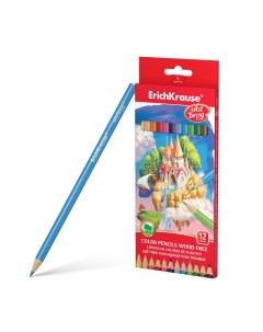 Пластиковые цветные карандаши 12 цветов ArtBerry трёхгранные Erich krause