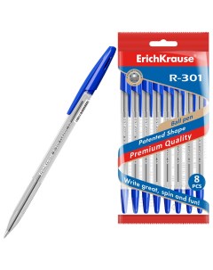 Набор ручек шариковых R 301 Classic Stick 8 штук узел 1 0 мм чернил синий Erich krause