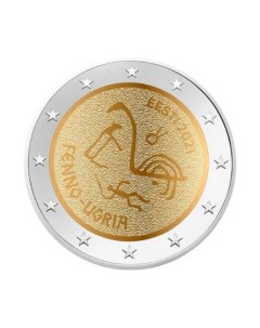 Памятная монета 2 евро Финно угорские народы Эстония 2021 г в Монета в состоянии UN Nobrand