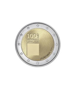 Пам монета 2 евро 100 лет Люблянского университета Словения 2019 г в Монета в состояни Nobrand