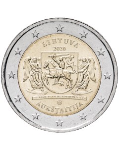 Памятная монета 2 евро Литовские этнографические регионы Аукштайтия Литва 2020г в Nobrand