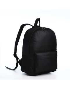 Рюкзак молодежный на молнии из текстиля наружный карман цвет черный Nobrand