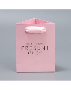 Пакет подарочный для цветов треугольный упаковка Дарите счастье