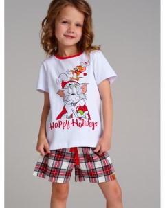 Комплект для девочек фуфайка трикотажная футболка шорты текстильные Playtoday kids