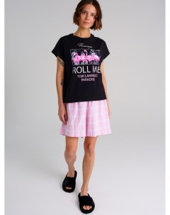Комплект для женщин фуфайка трикотажная футболка шорты текстильные Playtoday adults