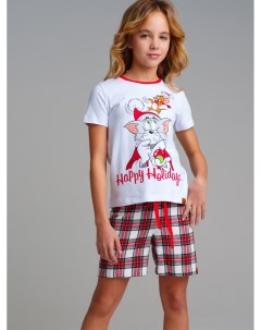 Комплект для девочек фуфайка трикотажная футболка шорты текстильные Playtoday tween