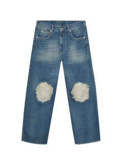 Синие джинсы с белыми заплатками детские Mm6 maison margiela