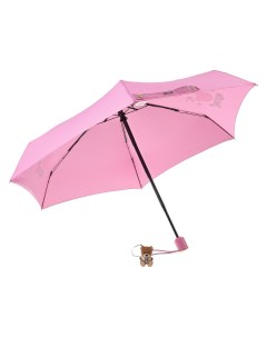 Розовый зонт с принтом мишка и звезды 21 см детский Moschino