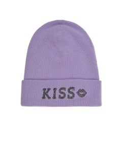 Лиловая шапка с надписью Kiss детская Regina