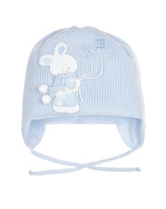 Голубая шапка с аппликацией Зайка детская Joli bebe