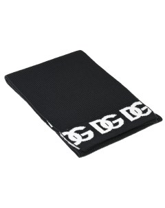 Черный шарф с белым лого 135x20 см детский Dolce&gabbana