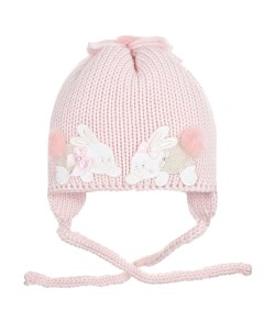 Розовая шапка с декором зайки детская Joli bebe