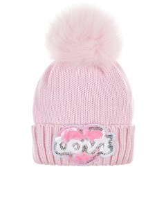 Розовая шапка с надписью Love детская Regina