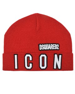 Красная шапка с вышивкой Icon детская Dsquared2