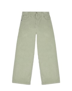 Вельветовые брюки светло зеленого цвета детские Brunello cucinelli