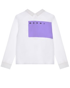 Белая рубашка с фиолетовой вставкой детская Marni