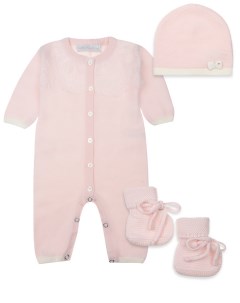Комплект комбинезон шапочка и пинетки цвет розовый детский Míacompany
