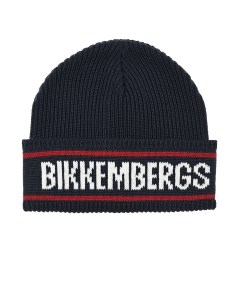 Темно синяя шапка с белым лого детское Bikkembergs