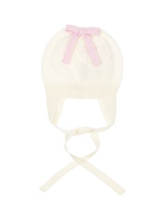Белая шапка с розовым бантом детская Tomax