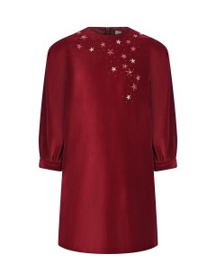 Бордовое платье с декором звезды детское Il gufo