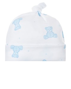 Белая шапка с принтом медвежата детская Lyda baby