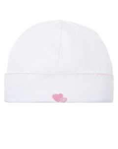 Белая шапка с вышивкой сердечки детская Lyda baby