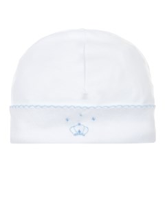 Белая шапка с вышивкой голубая корона детская Lyda baby