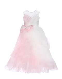 Бело розовое платье с бантом на талии детское Sasha kim