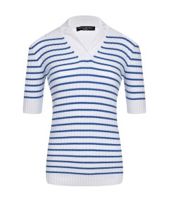 Белая футболка в синюю полоску Pietro brunelli