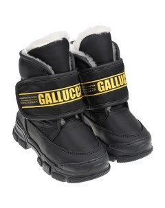 Высокие черные кроссовки с желтым лого детские Gallucci