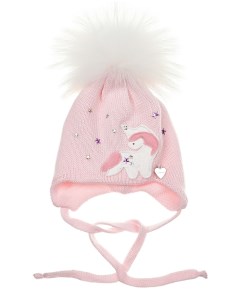 Розовая шапка с нашивкой единорог детская Il trenino