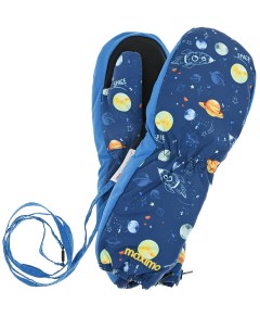 Синие варежки с принтом космос детские Maximo