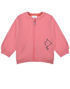 Розовая спортивная куртка с принтом белка детская Sanetta kidswear