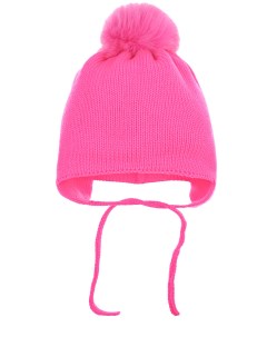 Розовая шапка с помпоном детская Catya
