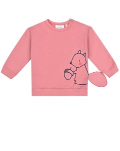 Розовый свитшот с декором белка детский Sanetta kidswear