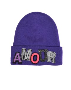 Фиолетовая шапка с надписью Amour детская Regina