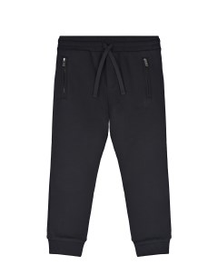 Черные спортивные брюки с белым лого детские Dolce&gabbana