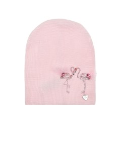 Розовая шапка с декором фламинго детская Il trenino