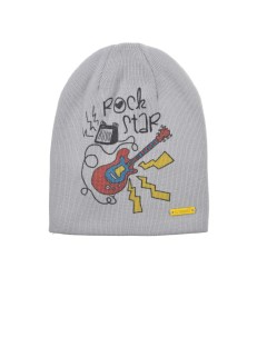 Серая шапка с принтом Rock Star детская Il trenino