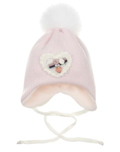 Розовая шапка с патчем в форме сердца детская Il trenino
