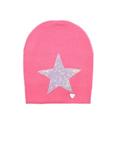 Розовая шапка с серебристой звездой детская Il trenino