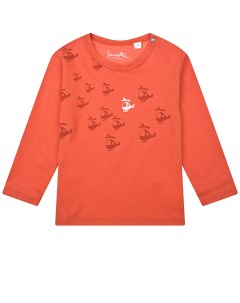Оранжевая толстовка с принтом вертолеты детская Sanetta kidswear