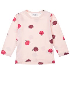 Розовая толстовка с принтом птицы детская Sanetta kidswear