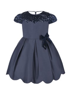 Темно синее платье с вышивкой пайетками детское Baby a.