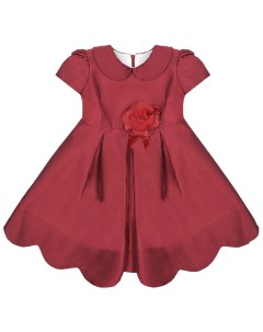 Красное атласное платье с цветком на талии детское Baby a.