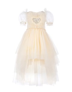 Шелковое платье молочного цвета со стразами детское Nicki macfarlane