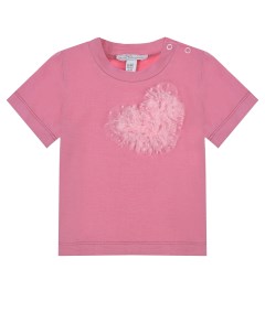 Розовая футболка с сердцем из фатина детская Dan maralex
