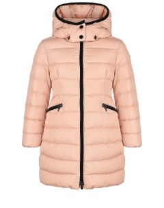 Розовое приталенное пальто детское Moncler
